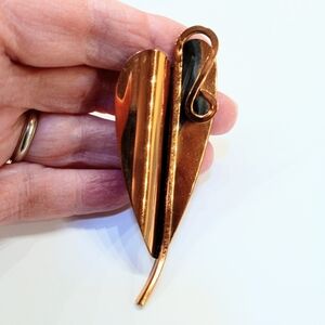 Vintage Renoir Signed Brooch Abstract Heart